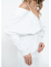 Puffy Sleeves White Jersey Fantastic Party Dress